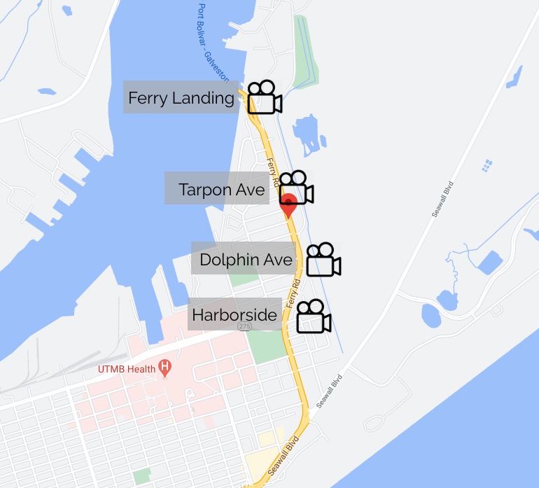 galveston ferry webcam map